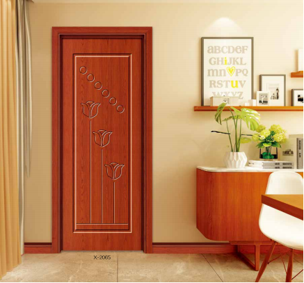 鑫順來(lái)X-2065雕花簡(jiǎn)約步步升封閉漆修色實(shí)木復(fù)合烤漆門(mén)