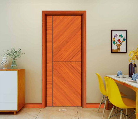 鑫順來(lái)X-2068雕花拼貼平開(kāi)隔音修色實(shí)木復(fù)合烤漆門(mén)