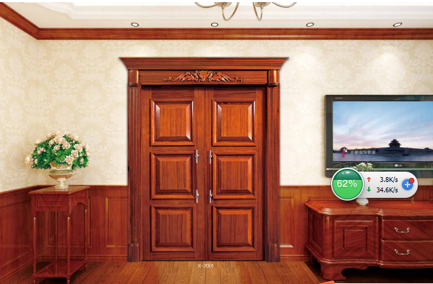 重慶鑫順來(lái)X-2001復(fù)古雕花實(shí)木烤漆門(mén)