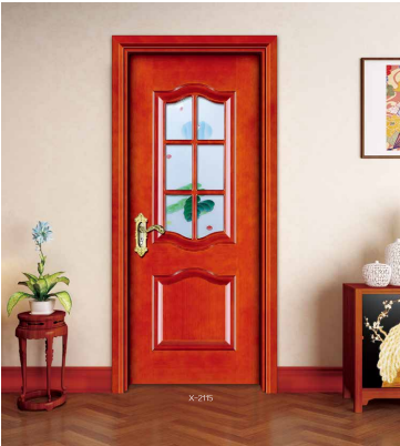 鑫順來X-2116雕花創(chuàng)意方格玻璃實(shí)木烤漆門