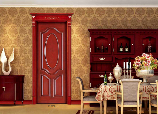鑫順來(lái)X-2008雕花、羅馬柱、帶帽頭實(shí)木烤漆門(mén)