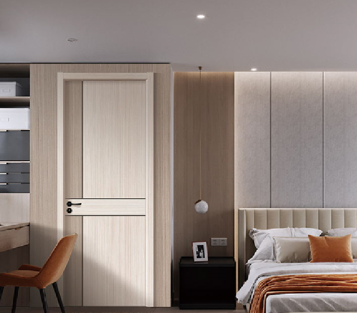 2020年暢銷愉心X-3005拼貼描色實(shí)木烤漆門