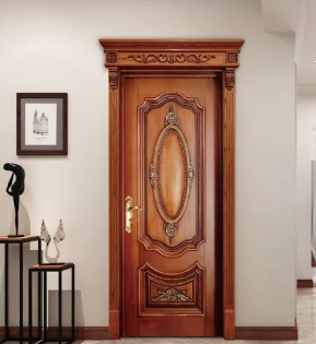 廠家批發(fā)愉心X-4081復(fù)古實木烤漆門