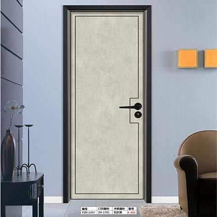 新款上市鑫順來(lái)X-6090平開(kāi)叉色鑲金屬條實(shí)木烤漆門(mén)