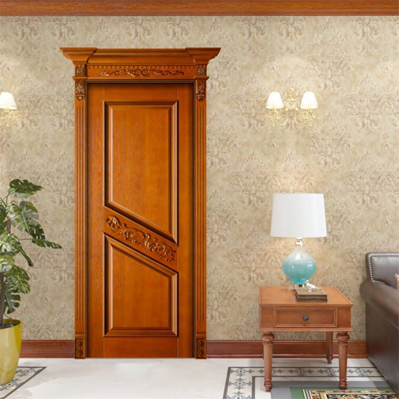 廠價直銷鑫順來X-8117平開雕花實木烤漆門