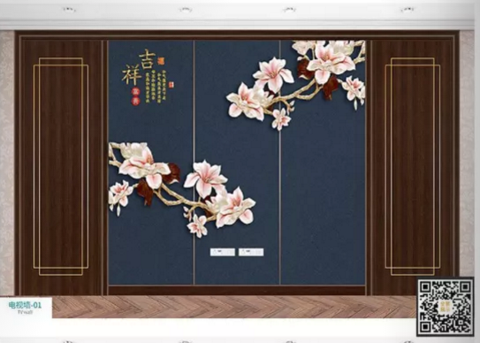廠價(jià)熱銷鑫順來(lái)DQ-01掃碼電視墻，掃二維碼看裝修風(fēng)格