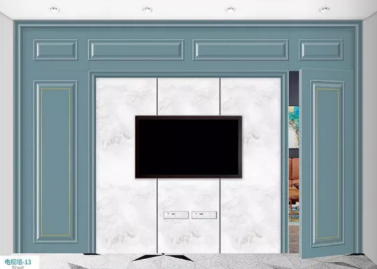 廠價(jià)新款鑫順來(lái)DQ-13掃碼地中海式電視墻，掃二維碼看裝修風(fēng)格