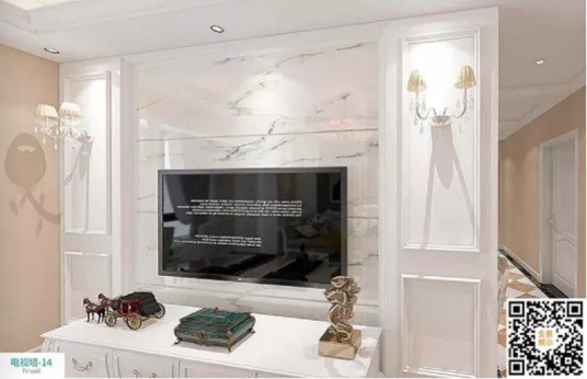 廠價(jià)新款鑫順來(lái)DQ-05掃碼豪華電視墻，掃二維碼看裝修風(fēng)格