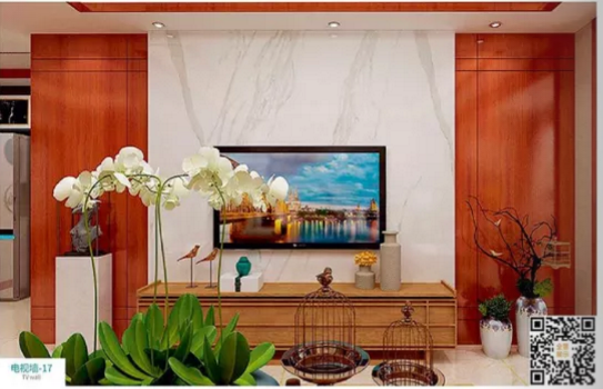 廠價(jià)新款鑫順來(lái)DQ-17掃碼中式電視墻，掃二維碼看裝修風(fēng)格